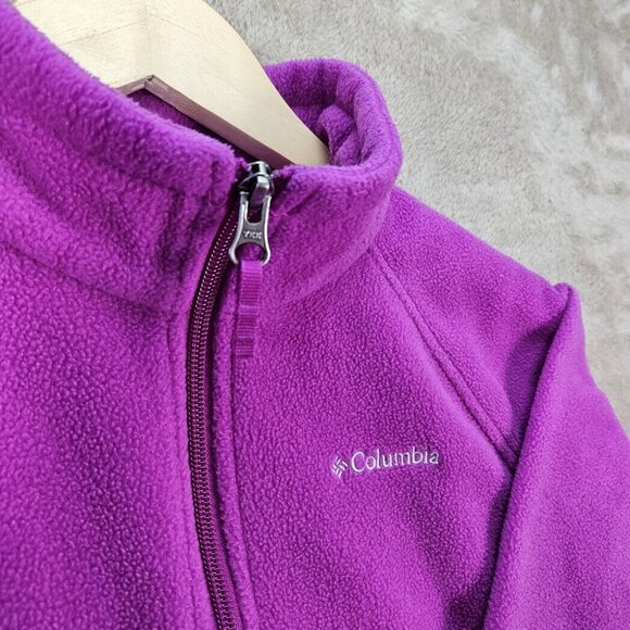 Columbia Jacket Kids Girls Youth L (14-16) Full Zip Fleece Pink Zipped Pockets - Picture 6 of 10